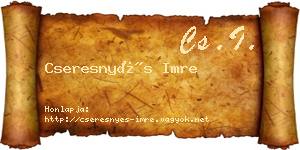 Cseresnyés Imre névjegykártya